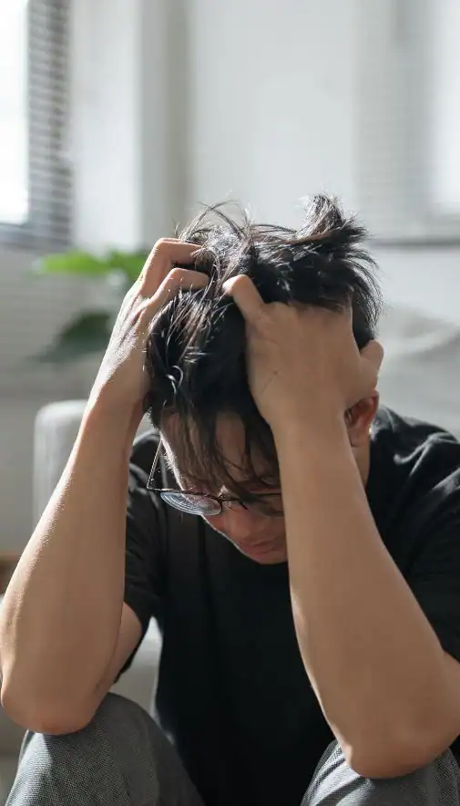 Image of upset man because of erectile dysfunction symptoms Coventry 