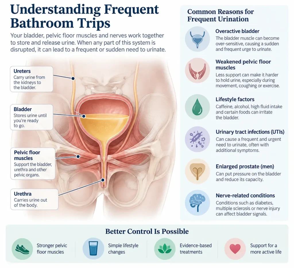 urinary incontinence symptoms and treatment options guide detailed infographics by incontinence direct Coventry